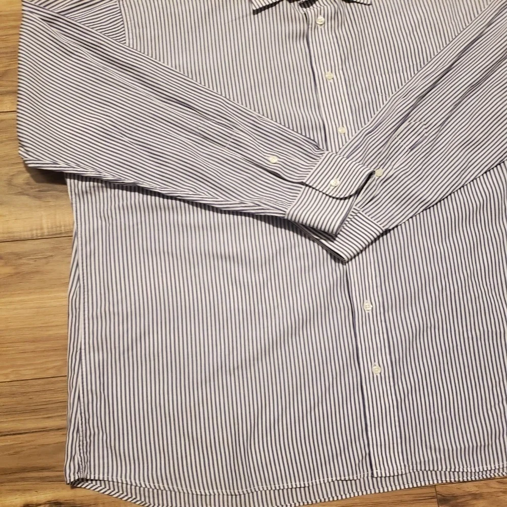 Gitman Mens Dress Up Shirt Stripes Size 35 18 1/2 - Picture 4 of 12